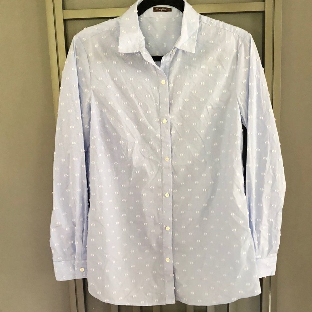 NWOT J.McLauglin pinstripe button down shirt.S